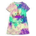 thumbnail image 3 of Vestido de princesa de manga corta blanco de verano para niña, vestidos de fiesta de unicornio para bebé, ropa para niños de 2 a 8 años, regalos de cumpleaños, 3 of 4
