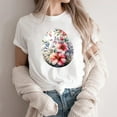 thumbnail image 2 of Jinhomg Womens Holiday T Shirts Elegant Floral Bunny Easter Day Shirts Casual Comfy Short Sleeve Crew Neck Holiday T-Shirt Spring Celebration Tops Multicolor S, 2 of 5