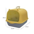 thumbnail image 3 of lionlar Toilette pour Chat Fermée Portable Détachable Bac à Litière Facile à Nettoyer Réutilisable Jaune Gris, 3 of 9