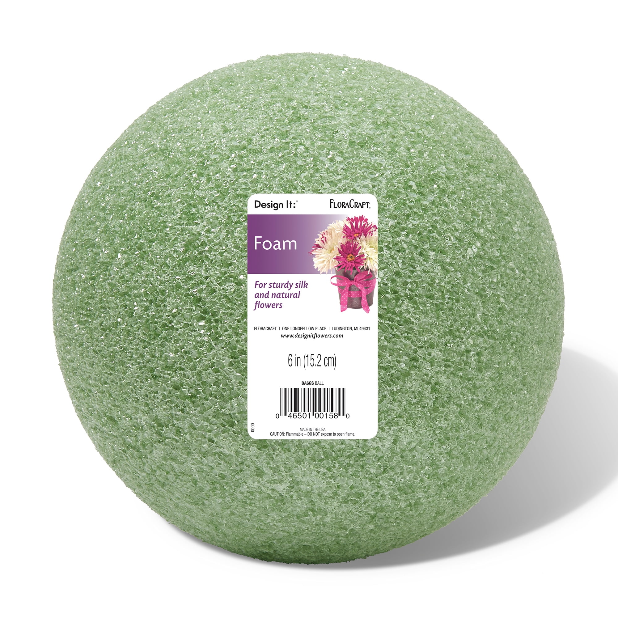 4 x2 Inch FloraCraft Styrofoam Half Ball Arranger Green 