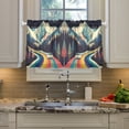thumbnail image 2 of Yayeee Kitchen Curtains Tier Pair Light Filtering 27"x36" Rod Pocket Short Cafe Window Panel, Evening Mountain Road, 2 of 7