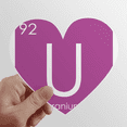 thumbnail image 1 of Chestry Elements Period Table Actinide Uranium U Heart Vinyl Sticker Bicycle Bottle Decal, 1 of 3