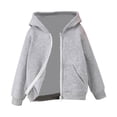 thumbnail image 2 of XQYLOS Boys Middle Large Children’s Autumn Winter Long Sleeve Solid Color Hooded Pocket Jacket, Kids Warm Outwear Coat with Zipper Closure, Boys Hooded Jacket for Fall and Winter, 2 of 9
