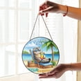 thumbnail image 2 of Scottish Fold Hello Summer Beach Theme with Sunglasses and Tropical Cocktail Stained Glass Suncatcher Cat Lover Kitten Owner Gifts Window Hanging Sign Decor - 00009, 2 of 5