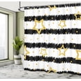 thumbnail image 5 of Ambesonne Star Shower Curtain, Dots Stripes Celebration, 69"Wx84"L, Black White Yellow, 5 of 5