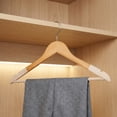 thumbnail image 5 of Unique Bargains 2 Pcs Wood Non-Slip Hangers with Clips for Clothing and Pants Beige, 5 of 6