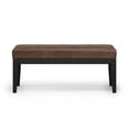 thumbnail image 7 of Lacey 41 inch Wide Contemporary Rectangle Tufted Ottoman Bench in Distressed Chestnut Brown Vegan Leather, 7 of 7