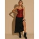 thumbnail image 3 of Corsé con Cordones para Mujer Corsé Victoriano sin Tirantes Bustier para Fiestas Halloween Carnaval  Negro rojo XS, 3 of 5