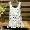 thumbnail image 2 of Vibrex Tank Tops for Women Casual Flowy Tank Pleated Loose Floral Print Tank Tops Scoop Neck Sleeveless Shirts Casual Summer Tops Loose Clothes, 2 of 5