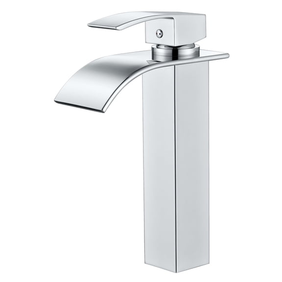 sumerain Bathroom Vessel Sink Faucet,Stainless Steel Single Handle One Hole Chrome Tall Waterfall Basin Faucet