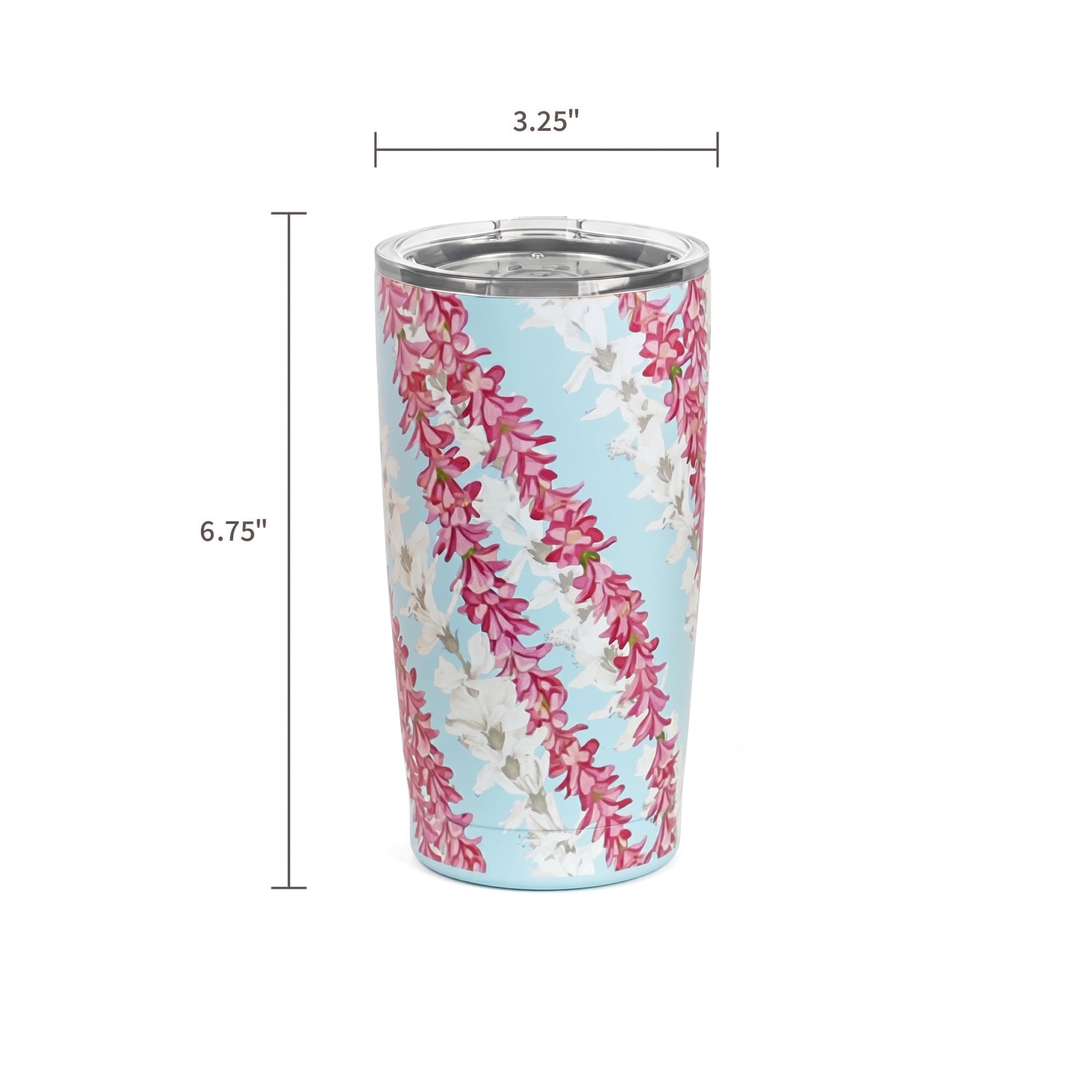 Island Crew 20 oz Light Blue Lei Aqua Stainless Steel Tumbler