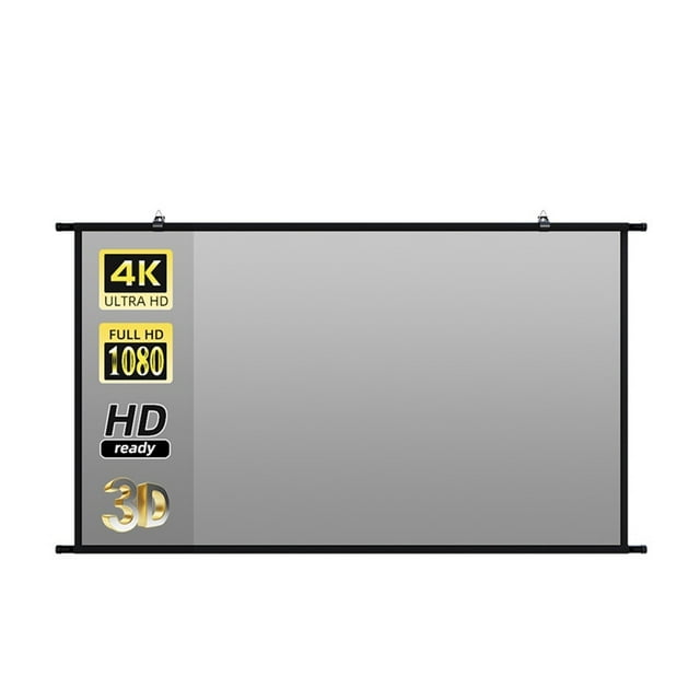 Wall Mounted Projector Screen Grey Anti-Light Resistant Reflective Fabric 60 84 100 120 inch for Home Theatre Outdoor ,Long Lasting