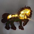 thumbnail image 2 of Escultura de talla de caballo artesanal de madera de animales de bosque 3D (caballo + cuerda de luz) Wdftyju Libre de BPA, 2 of 3