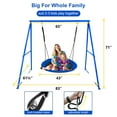 thumbnail image 2 of 440lbs Swing Set-43" Saucer Tree Swing&71" High A Frame Swing Stand Heavy Duty,All Weather Resistance,Durable&Sturdy Textiline &Powder-Coated Tubes,Suit Kids Backyard Outdoor, 2 of 7