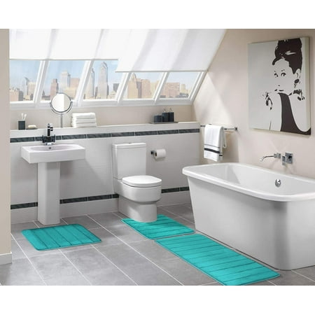 Memory Foam Bathroom Bath Rugs Absorbent Non Slip Bath Rugs Washable Bath Mat 40 X 60 Cm Peacock Green Walmart Canada