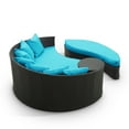 thumbnail image 3 of Modway Taiji Rattan Weave/Aluminum Patio Daybed in Espresso/Turquoise, 3 of 4