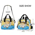 thumbnail image 3 of Meal Bag Large Capacity Handheld Lunch Bag Crossbody Insulated Bag for Office, Picnic, Travel Astronaut Capibara, 3 of 6