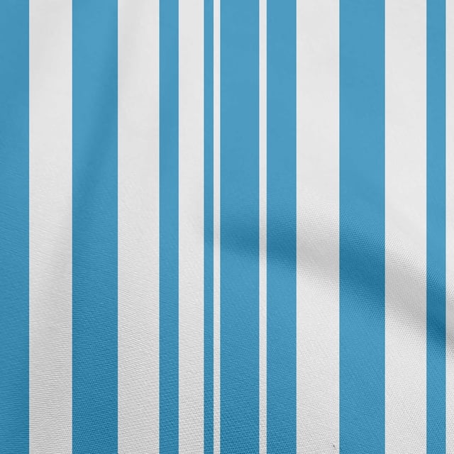 oneOone Velvet Medium Blue Fabric Stripes Craft Projects Decor Fabric Printed By The Yard 58 Inch Wide