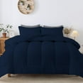 thumbnail image 2 of 5 Piece Luxurious Straight Line Pattern Comforter All Season 800 Threads Count Full/Queen Size - Ultra Soft 550 GSM 100% Egyptian Cotton (Solid Navy Blue Colour ), 2 of 6