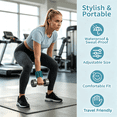 thumbnail image 3 of LTECARP Adjustable Ankle & Wrist Weights for Women & Men, 4 lbs Silicone Design with Comfort Fit - Arm/Leg Workout Weights for Gym, Pilates, Yoga, Walking, Barre, Dance(Grey‑Teal), 3 of 7