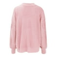 thumbnail image 6 of Duoif Sweaters for Women Trendy Women's Autumn and Winter New Casual Thickened and Warm Solid Color External Knitted Pullover Sweater Women's Sweaters Womens Tops Pink XXXXL, 6 of 6