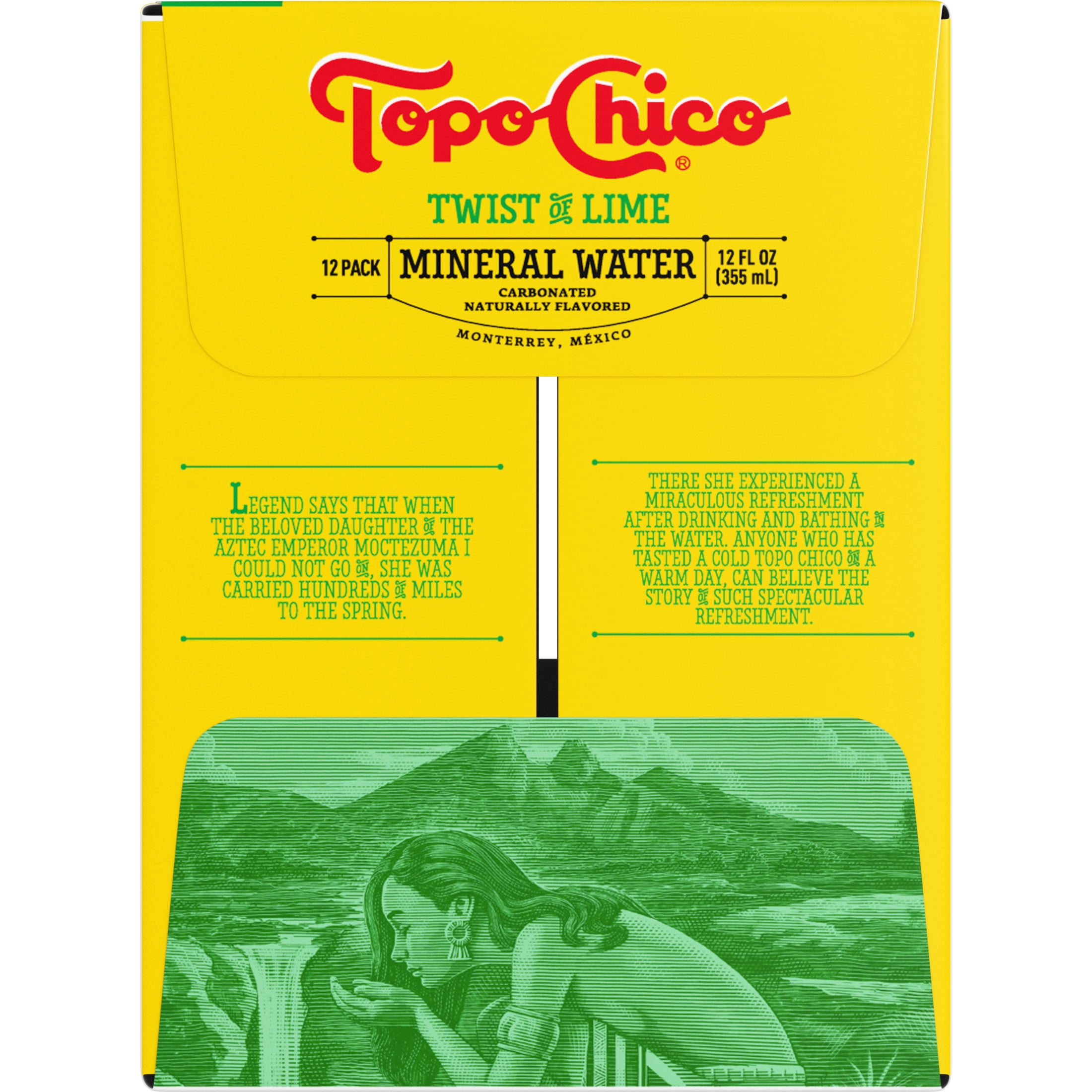 Topo Chico Mineral Water Twist of Lime Sparkling Water Glass Bottles, 12 fl oz, 12 Pack