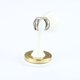 thumbnail image 1 of Paquete de 2 topes magnéticos para puerta, níquel satinado cepillado, montaje en piso, blanco+dorado, 1 of 5