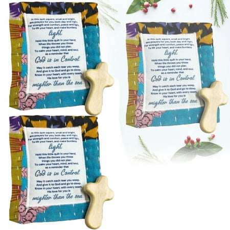 

Clearance Deals!Crcmjuhgsa Desktop Ornament 2pcs Pocket Prayer Quilt Gifts Prayer Quilt With Inside Handmade Sew Individually Colorful Quilts Remembrance Gift God Is By Your Side For Friend Family
