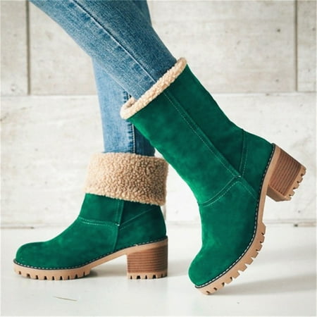

Winter Boots For Women Fashion Mid Calf Snow Boots Fur Lined Warm Comfortable Slip On Short Ankle Booties 2024 Clearance Sale