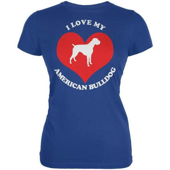 Valentines I Love My American Bulldog Royal Juniors Soft T-Shirt - 2X-Large