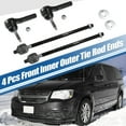 thumbnail image 2 of 4 Pcs Car Front Inner Outer Tie Rod End Links Suspension Steering Tie Rod End for Dodge Caravan, 2 of 7