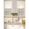 thumbnail image 5 of Green Pink Weeping Eucalyptus 2 Panel Kitchen Curtains for Small Windows, Spring Summer Farmhouse Leaves Bathroom Tier Curtain, Short Window Treatment for Bedroom/Living Room 55"x24", 5 of 6