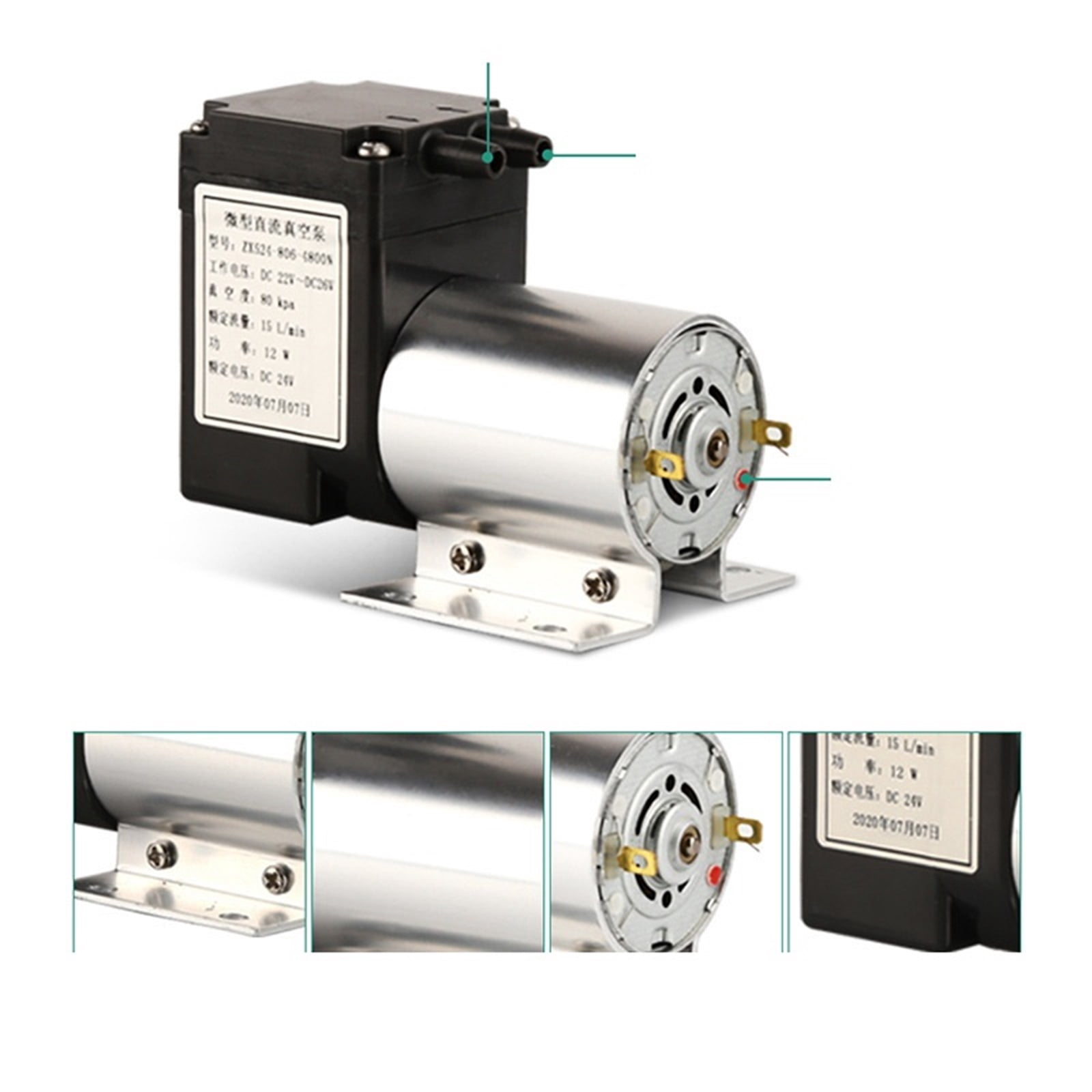 DC12V Miniature DC Vacuum Pump High Negative Pressure Oil-free Diaphragm Vacuum Pump Beauty Instrument Air Pump ,Easy to Operate