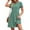 Green Floral, variant on MOSHU Dresses for Women Crewneck Short Sleeves Women Dresses Casual A-Line Midi Dress with Pockets