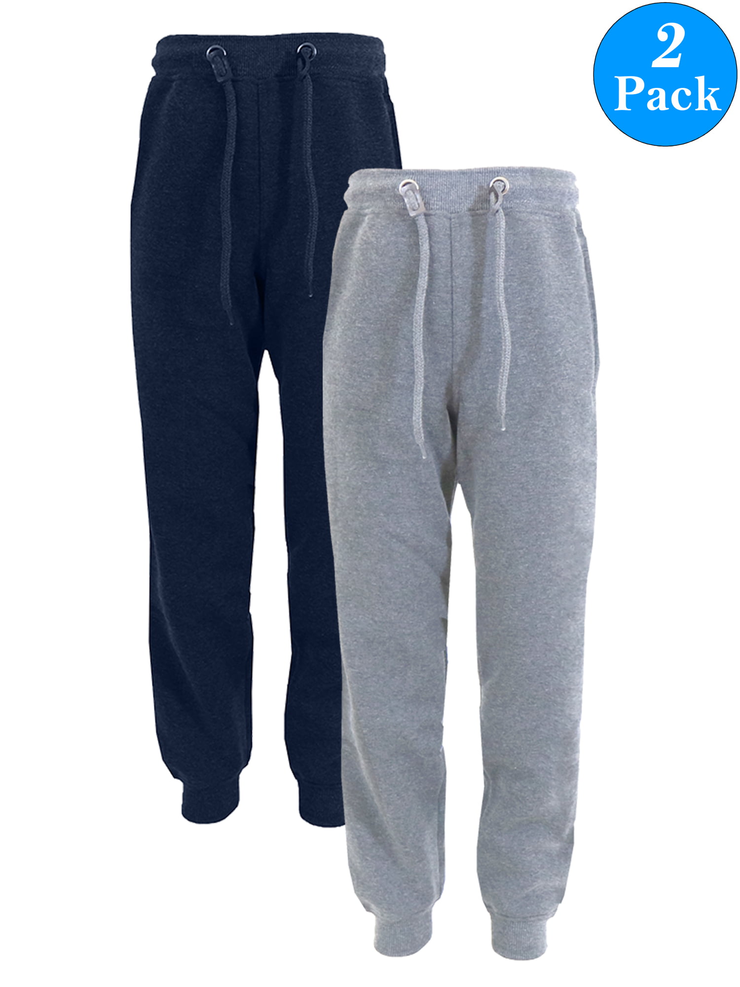GBH - Boy's Slim-Fit Fleece Jogger Sweatpants (2-Pack) - Walmart.com