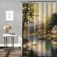 thumbnail image 2 of Pratyus American Scene Painting Quick-Drying Shower Curtain Set for Bathroom with Hooks, Washable Polyester Fiber Fabric Shower Curtain for Bathroom Decoration 69x72, 2 of 7