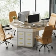 thumbnail image 5 of Corner Desk, Triangle Computer Desk with 4 Drawers, 90 Degree Writing Desk Makeup Vanity Desk, 5 of 6