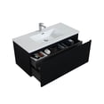 thumbnail image 5 of Alma-Moore 40″ Black Wall Mount Vanity With A Integrated White Sink, 5 of 9