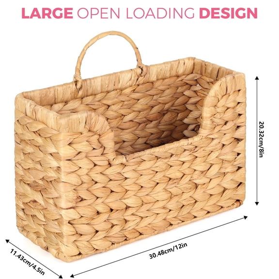 Gourd Vine Woven Wall Hanging Storage Basket Rattan Magazine Rack Home Decor for Living Room Bedroom