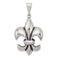 thumbnail image 3 of 925 Sterling Silver Antiqued Fleur de Lis Shaped Pendant, 3 of 5