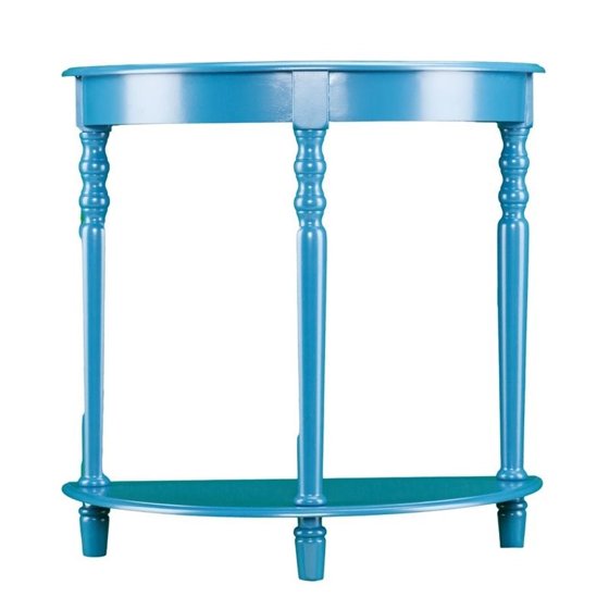 Southern Enterprises Tyra Demilune Accent Table in Blue