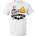 thumbnail image 3 of Inktastic Happy Halloween Bat, Witch Hat, Jack O Lantern T-Shirt, 3 of 5