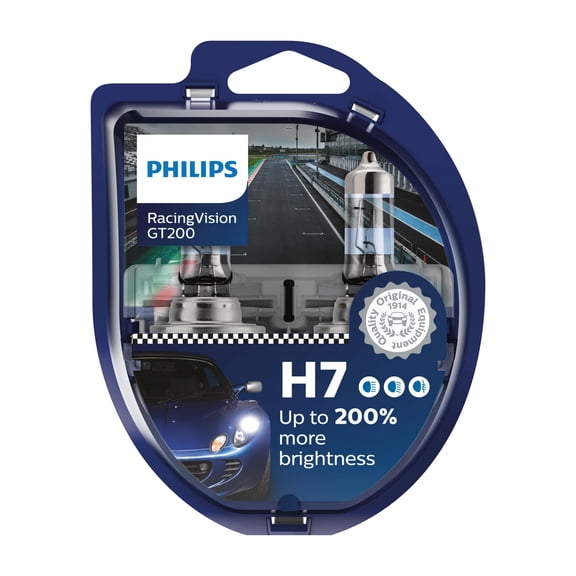 Juego de bombillas para faros delanteros Philips RacingVision GT200 H7 +200%