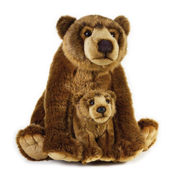 Lelly National Geographic Plush Grizzly Bear With Baby Walmart Com
