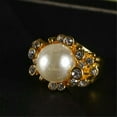 thumbnail image 3 of QQTDFG 18K Yellow Gold Filled Women Pearl Crystal Ring Rings Men Rings Lovers Gift J029-6, 3 of 4