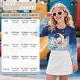 thumbnail image 3 of Xoenoiee Cat Moon Star Cloud Print T-Shirt for Girls Long Sleeve Pullover Crop Top Graphic Shirts Sweatshirts Crew Neck Tees Shirt, 5-6 Years, 3 of 7