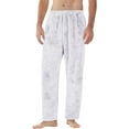 thumbnail image 5 of Dresfit Mens Flannel Pajama Pants Winter Fuzzy Pajamas Fleece Lined Pant Fluffy Thick Drawstring Plush Sleepwear Comfort Warm Solid Color Bottoms with Pockets White 3XL, 5 of 9