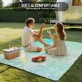 thumbnail image 4 of Aqua Green Outdoor Rug 4x6 Ft - Reversible Patio Rug Outdoor Camping Rugs, Watercolor Colorful Ombre Abstract Floral Art Indoor Outdoor Area Rugs, Non-Slip Outdoor Carpet Runner for Deck/Porch, 4 of 8