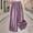 Purple, variant on LEBONYARD Women Plus Size Cotton Linen Wide Leg Pants,Women's Spring Summer Casual Fashion -Linen Embroidered Loose 9 10 Flare Pants Pink M