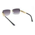 thumbnail image 4 of Mens Rimless Luxury Metal Jewel Chain Link Arm Fashion Sunglasses Gold - Smoke, 4 of 4